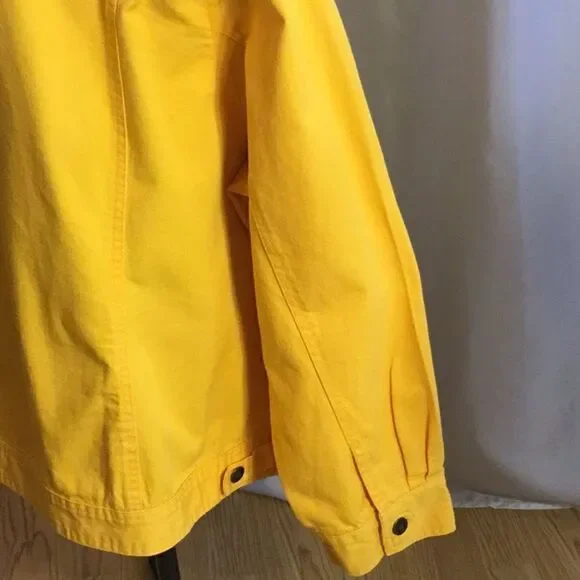 100% cotton utility jacket in brilliant yellow in size 32 w by JESSICA LONDON - Picture 7 of 12